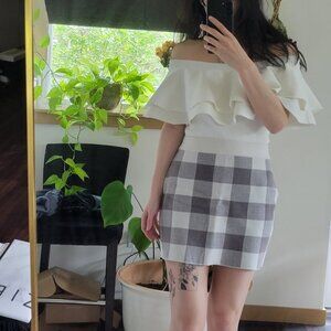 English Factory Checkered Skirt
